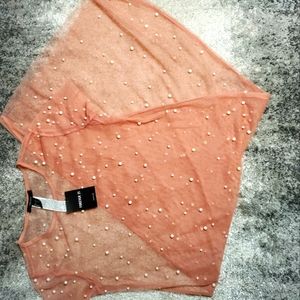 Pink Pearl Sheer Shirt Dress